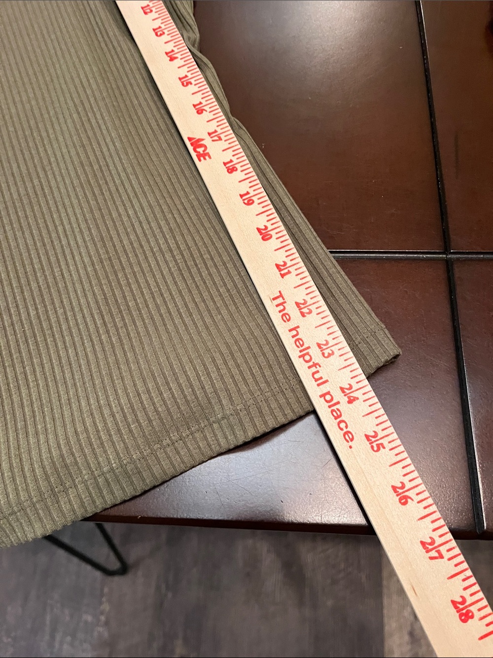 INC International Concepts Olive Ribbed Square-Neck Tank NWOT - Picture 5 of 6